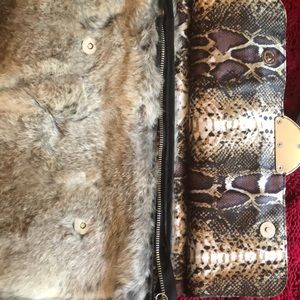 Bags - Showstopper: rabbit fur & leather satchel silver Bags - Showstopper: rabbit fur & leather satchel silver
